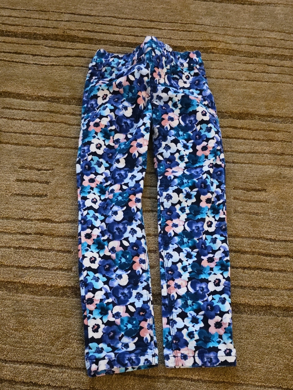 Gymboree Blue Floral Print Corderoy with Pink Accents Size 6